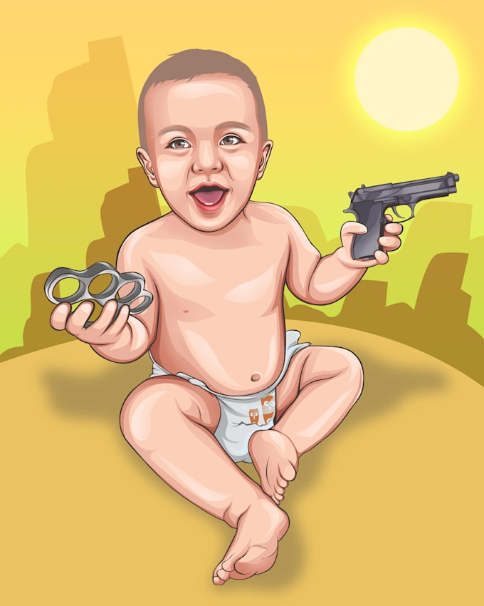 illustrate portraits and turn it into a vector caricature