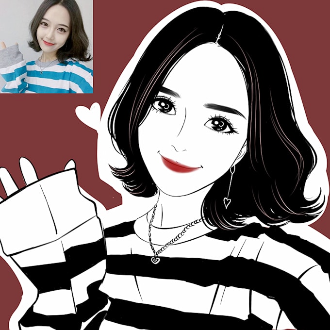 Handdraw photos to cartoon images by Seeyouag Fiverr