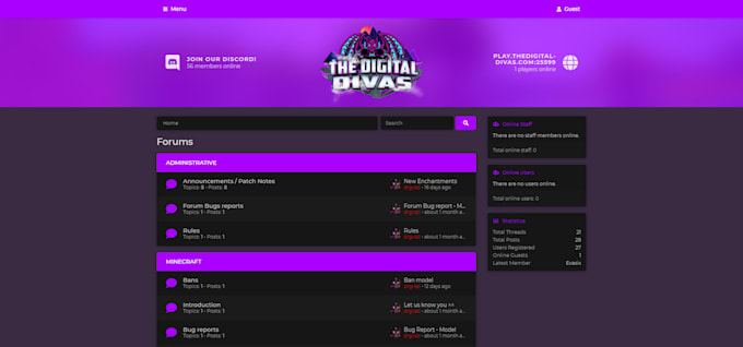 Create awesome website for minecraft server by Michal247 | Fiverr