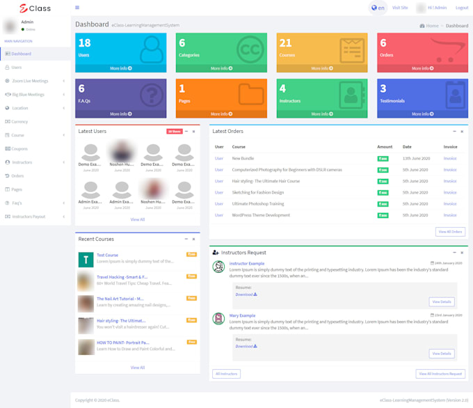 create learning management system with zoom and meet