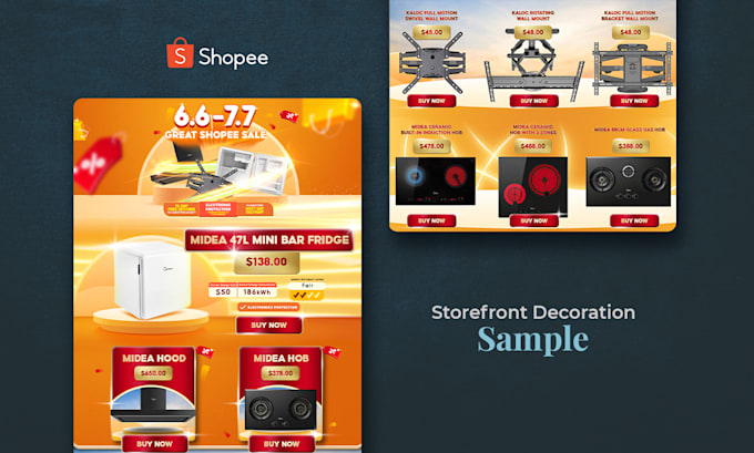 design professional lazada, shopee and tiktok store banners