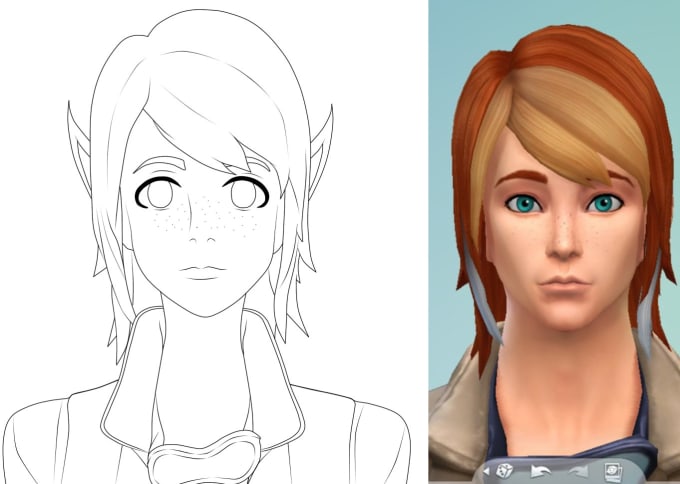 Draw Your Sims From The Game The Sims 4 In Anime Version By Justinkinney