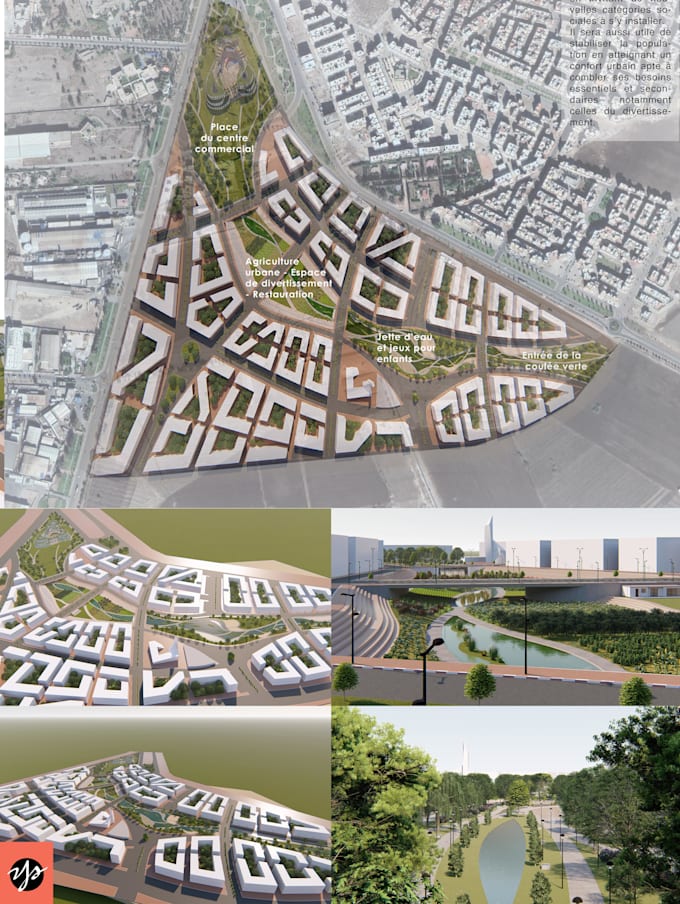 do urban design landscape masterplan and 3d rendering