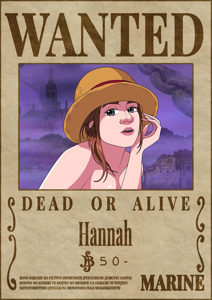 draw your portrait in wanted poster anime style