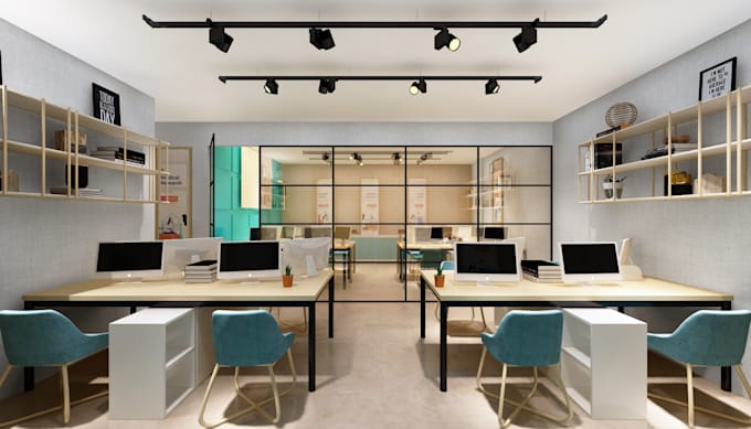 design and render 3d office interior and house interior