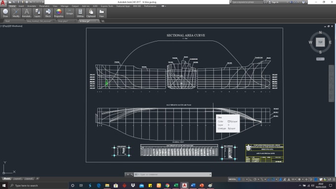 draw a linesplan of your ship with autocad