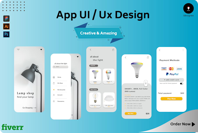 Create beautiful ui ux design for your mobile app by Idesignex | Fiverr