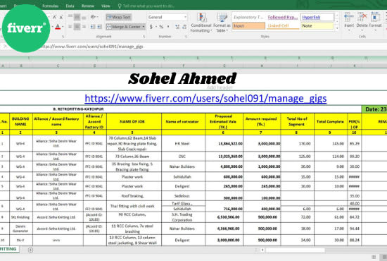 estimate construction work, budget, project plan, data entry, costing work