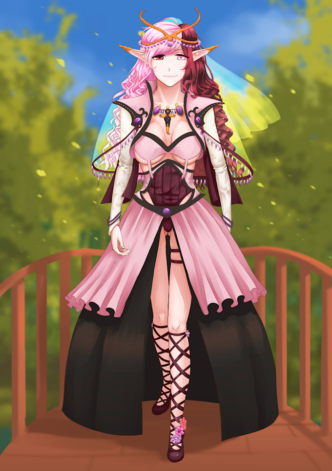draw anime fanarts nsfw with background in color