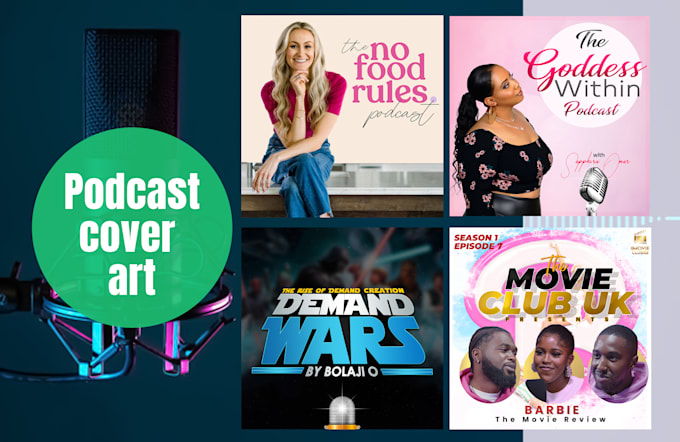 design a best podcast cover and podcast logo