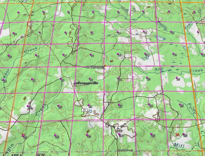google maps grid overlay