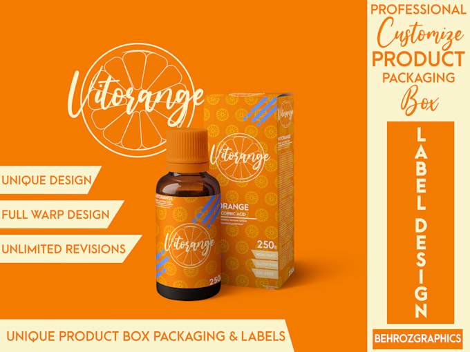 I will design unique amazon product packaging label and box design