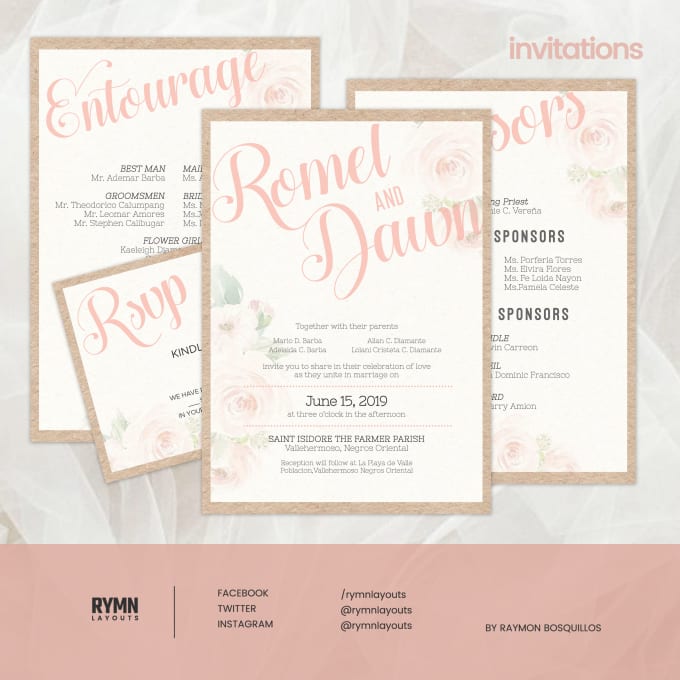 Do The Layout Of Your Wedding Invitation By Rymnlayouts Fiverr