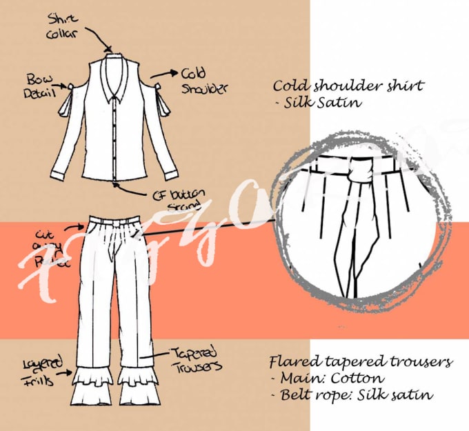 Make perfect flat sketches,garment technical sketch for you by ...