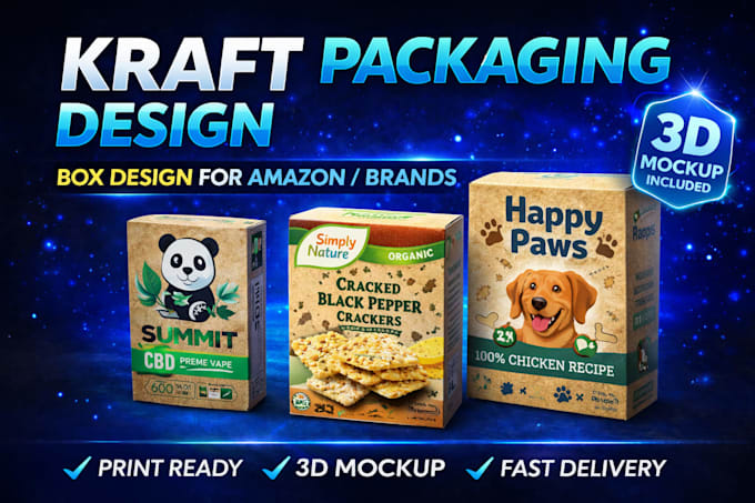 design premium kraft box packaging design print ready