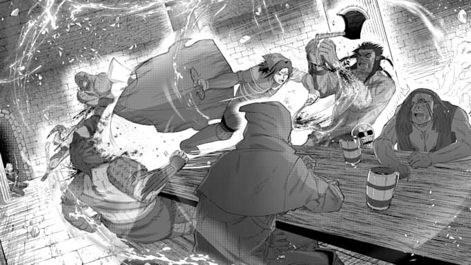 create black white illustration