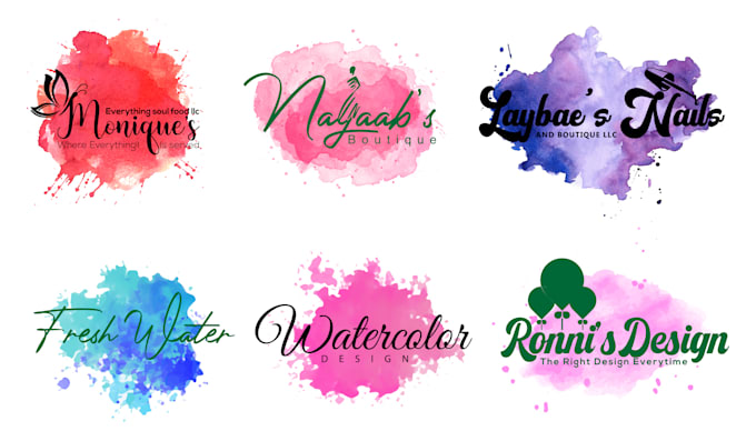 design beautiful watercolor logo