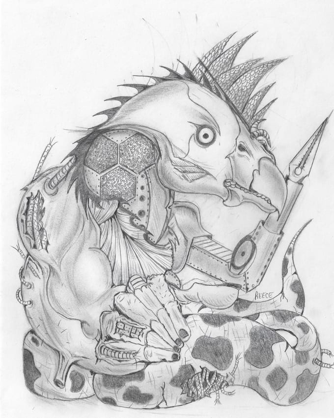 Draw Biomechanical Animals Choose Your Animal By Moonpye The drawing tool should be leaned on your ring finger and rests on the recces between your thumb and index finger while supported by middle finger and blocked with the thumb; fiverr
