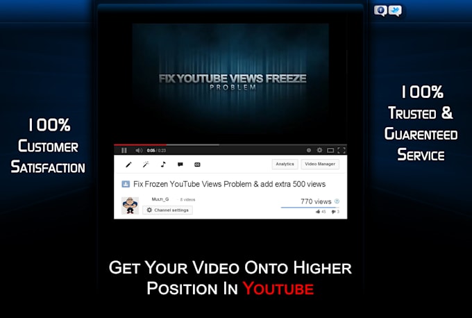 Fix Frozen Youtube Views Problem And Add 200 Views By Multi G Fiverr Why do kzclip views freeze at 301? multi g i will fix frozen youtube views problem and add 200 views for 5 on fiverr com