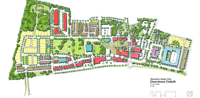 do the architectural site plan master plan and illustration