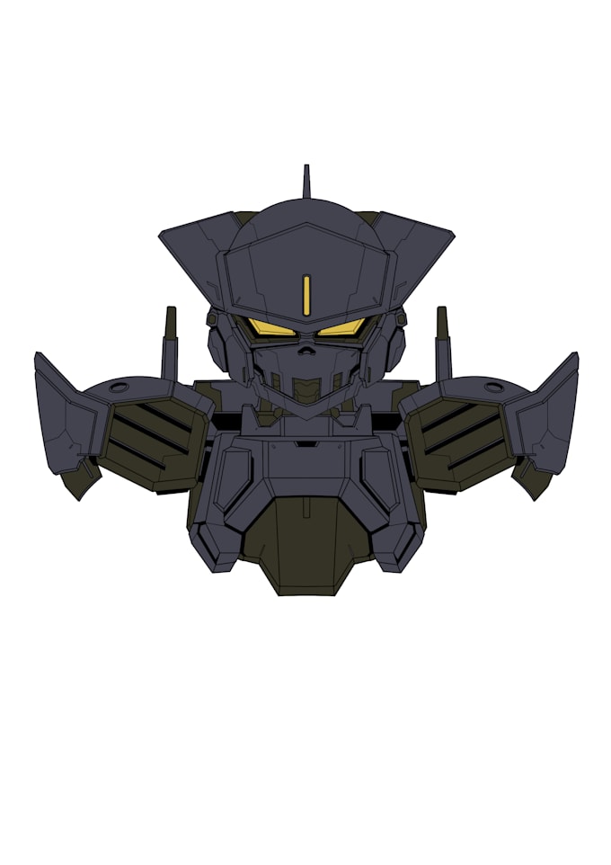 draw half body gundam, transformer, robot, armor, mecha