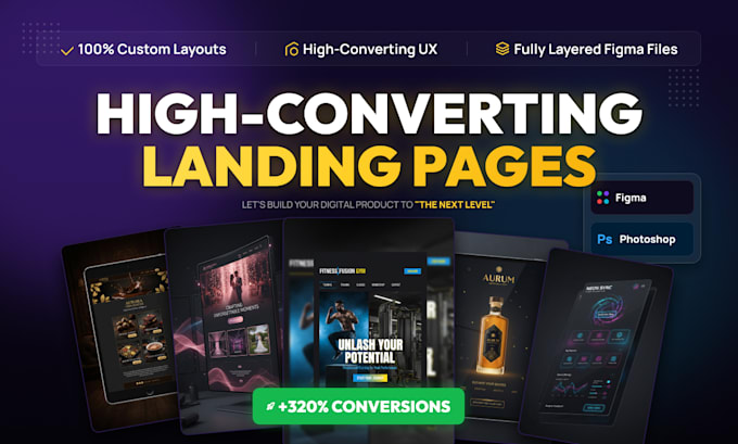 design a high converting landing page UI UX in figma