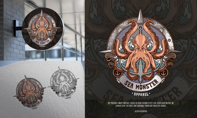 I will design amazing vintage logo with hand drawn illustration - Image 4