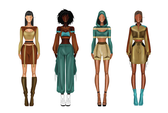 Draw fashion collection, illustration or sketch by Udforgraphic | Fiverr
