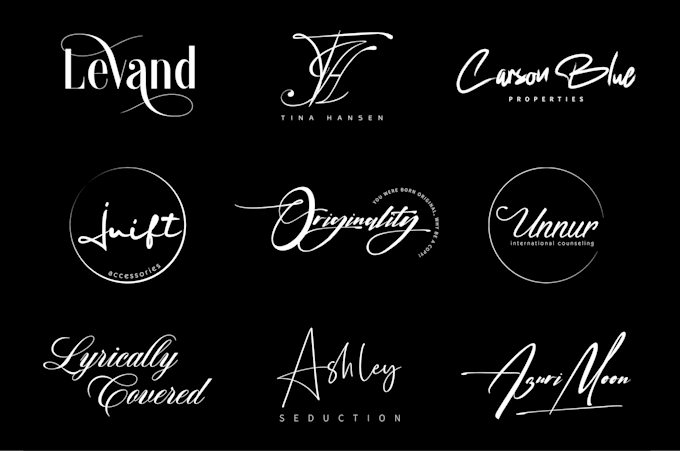 design cursive signature logo