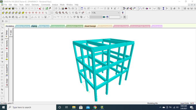 analyze and design the structure with structural software