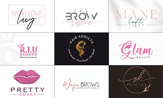 modern cosmetic makeup salon or beauty logo design