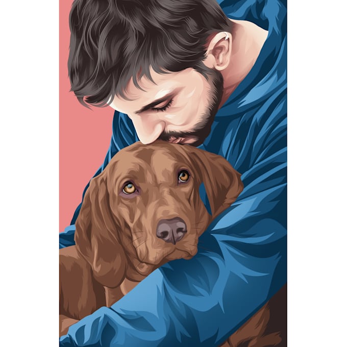draw your photo with your pet into a vector illustration