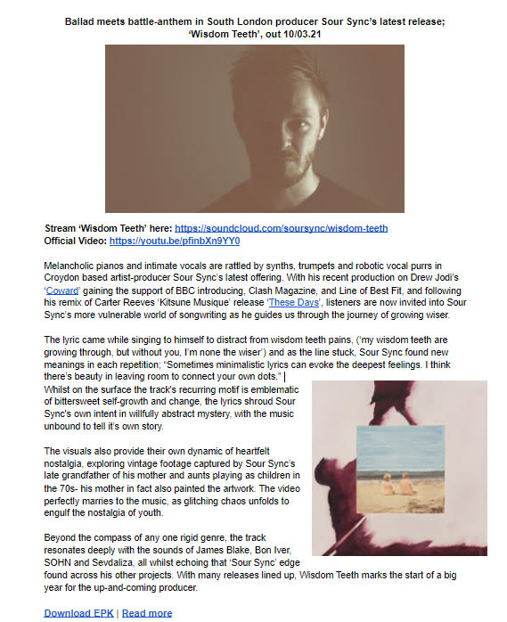write a professional press release for your song, ep, or album