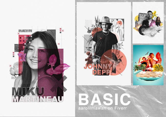 do a cool digital collage art design for you