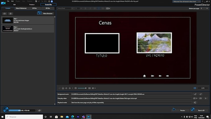 create dvd or bluray standard menu for simple videos