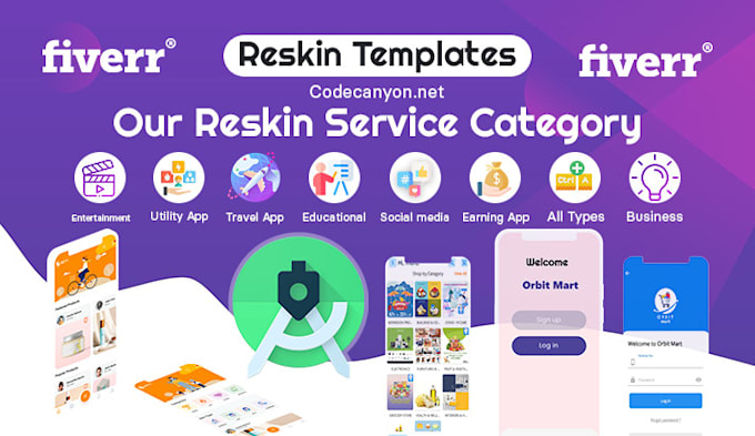 professional reskin codecanyon code in android studio