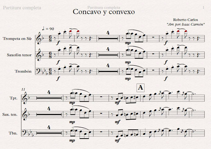 transcribe the brass section of any song