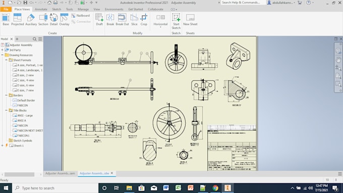 Design 2d and 3d mechanical drawings in inventor and solidworks by ...