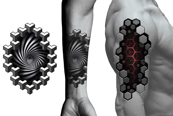 Create 3d tattoo design in geometric style by Alexey_lebetski | Fiverr