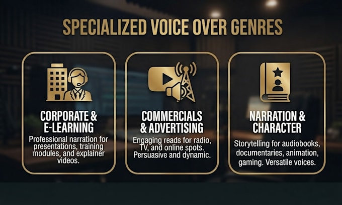 record a professional corporate voice over for tech explainers and commer