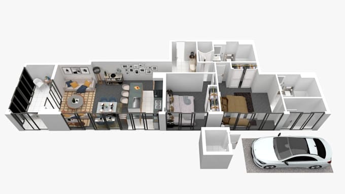create 3d floor plan with photorealistic rendering