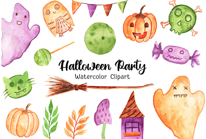 draw simple watercolor illustration clipart