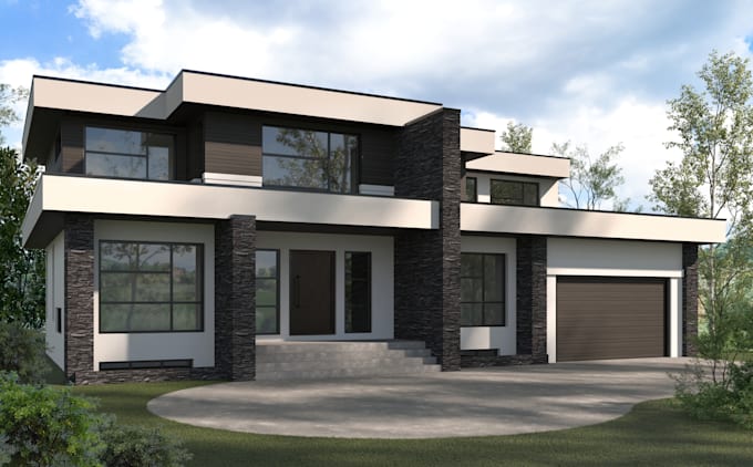 create 3d exterior architectural rendering