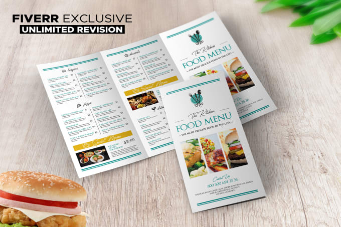 Do awesome food cafe bar menu card takeaway brochure menu board 