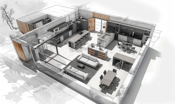 create 2d and 3d floor plans with rendering