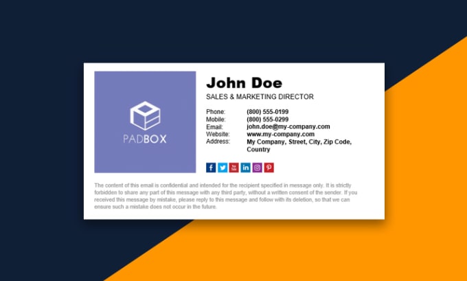 clickable email signature for gmail, outlook, apple mail