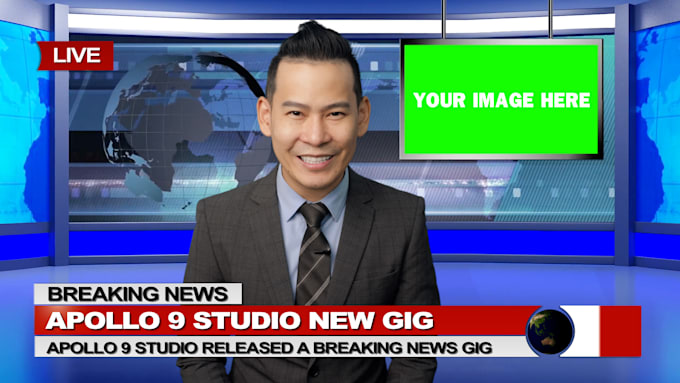 create a breaking news video with asian news anchor