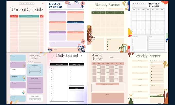 design custom planner, journal, calendar in canva editable
