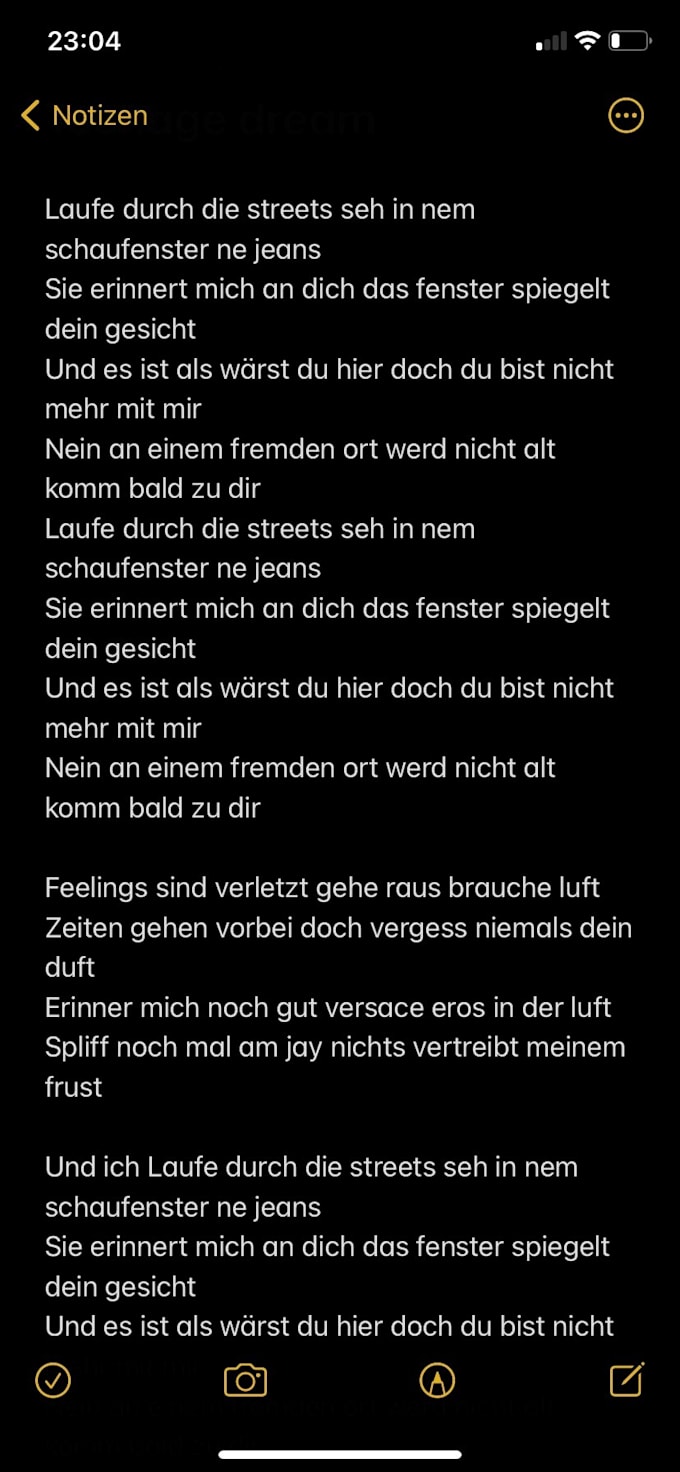 write your rap text with your story or idea