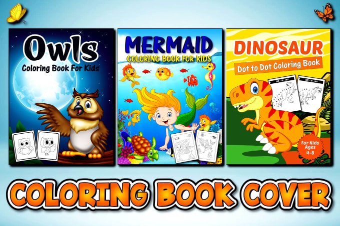do coloring book cover and pages, activity book for kids, cover, children